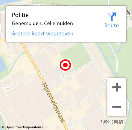 Locatie op kaart van de 112 melding: Politie Genemuiden, Cellemuiden op 5 december 2019 23:19