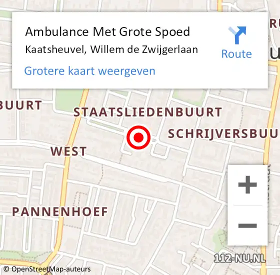 Locatie op kaart van de 112 melding: Ambulance Met Grote Spoed Naar Kaatsheuvel, Willem de Zwijgerlaan op 6 december 2019 07:03