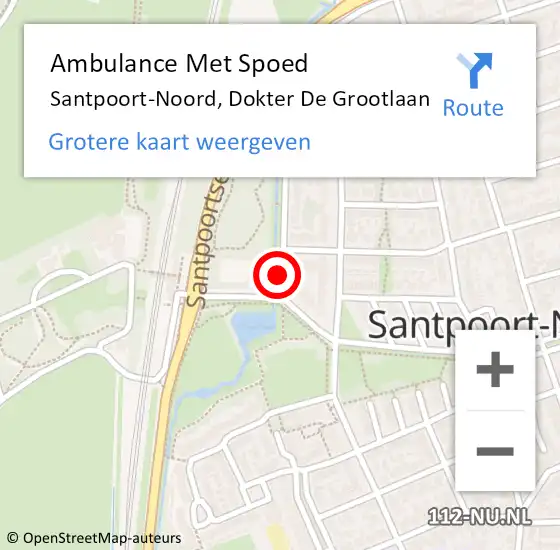 Locatie op kaart van de 112 melding: Ambulance Met Spoed Naar Santpoort-Noord, Dokter De Grootlaan op 6 december 2019 08:20