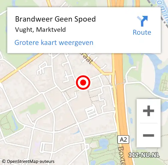 Locatie op kaart van de 112 melding: Brandweer Geen Spoed Naar Vught, Marktveld op 6 december 2019 09:07