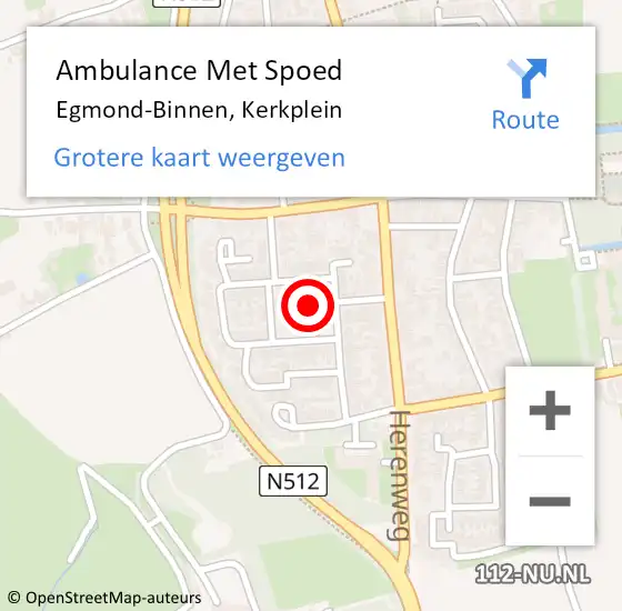 Locatie op kaart van de 112 melding: Ambulance Met Spoed Naar Egmond-Binnen, Kerkplein op 6 december 2019 12:48