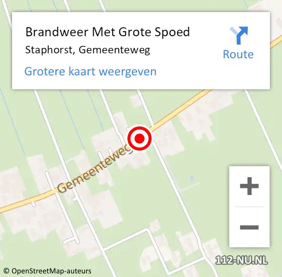 Locatie op kaart van de 112 melding: Brandweer Met Grote Spoed Naar Staphorst, Gemeenteweg op 6 december 2019 15:27