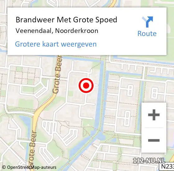 Locatie op kaart van de 112 melding: Brandweer Met Grote Spoed Naar Veenendaal, Noorderkroon op 6 december 2019 15:34