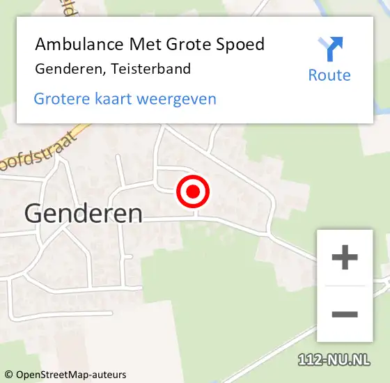 Locatie op kaart van de 112 melding: Ambulance Met Grote Spoed Naar Genderen, Teisterband op 6 december 2019 15:36