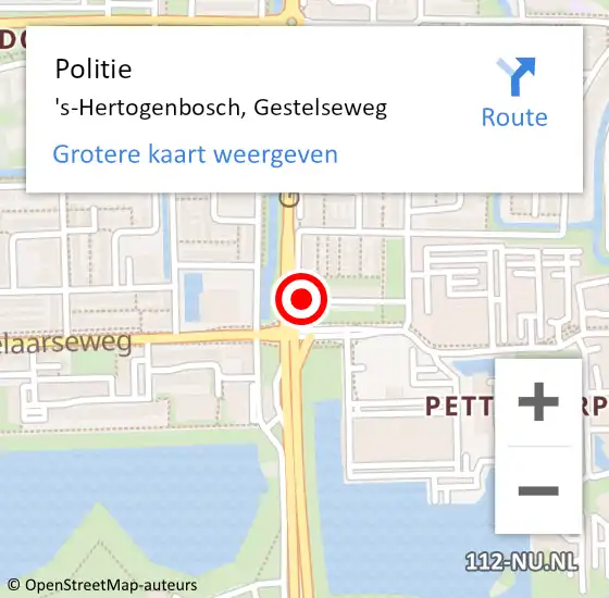 Locatie op kaart van de 112 melding: Politie 's-Hertogenbosch, Gestelseweg op 6 december 2019 16:33