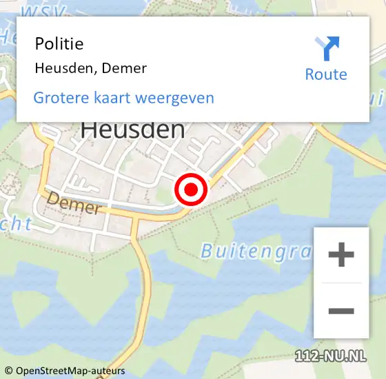 Locatie op kaart van de 112 melding: Politie Heusden, Demer op 6 december 2019 17:22