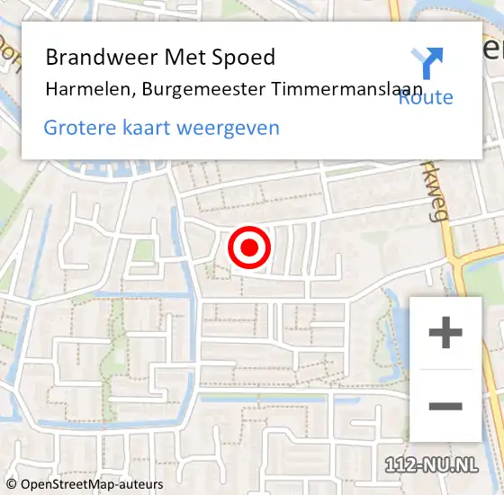 Locatie op kaart van de 112 melding: Brandweer Met Spoed Naar Harmelen, Burgemeester Timmermanslaan op 6 december 2019 17:39