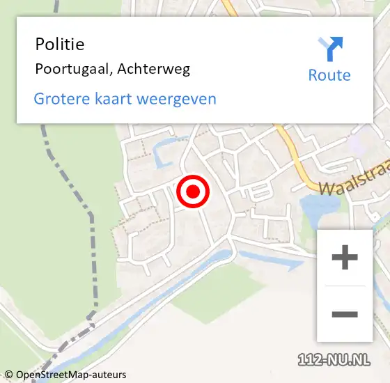 Locatie op kaart van de 112 melding: Politie Poortugaal, Achterweg op 6 december 2019 19:09