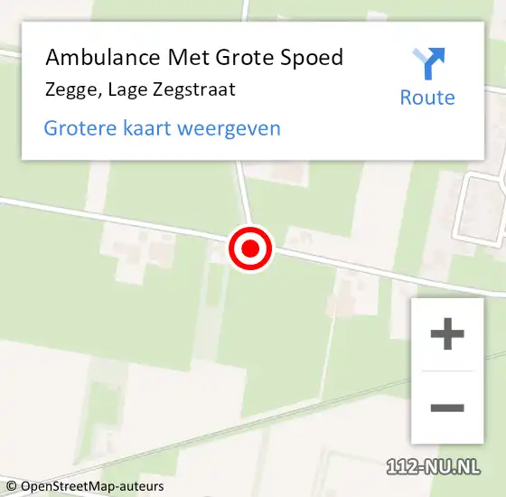 Locatie op kaart van de 112 melding: Ambulance Met Grote Spoed Naar Zegge, Lage Zegstraat op 6 december 2019 22:03