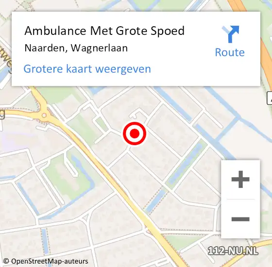 Locatie op kaart van de 112 melding: Ambulance Met Grote Spoed Naar Naarden, Wagnerlaan op 6 december 2019 22:40
