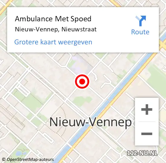 Locatie op kaart van de 112 melding: Ambulance Met Spoed Naar Nieuw-Vennep, Nieuwstraat op 7 december 2019 06:50