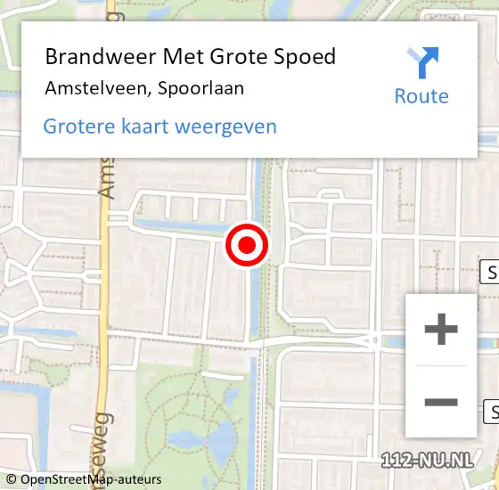 Locatie op kaart van de 112 melding: Brandweer Met Grote Spoed Naar Amstelveen, Spoorlaan op 7 december 2019 07:42