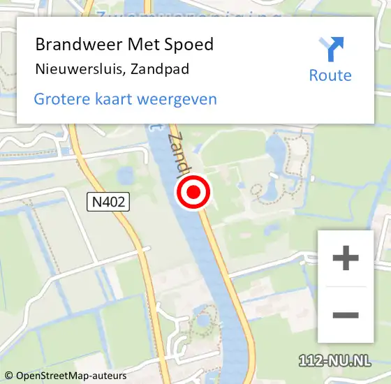 Locatie op kaart van de 112 melding: Brandweer Met Spoed Naar Nieuwersluis, Zandpad op 7 december 2019 08:36