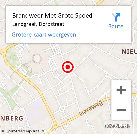 Locatie op kaart van de 112 melding: Brandweer Met Grote Spoed Naar Landgraaf, Dorpstraat op 7 december 2019 12:09