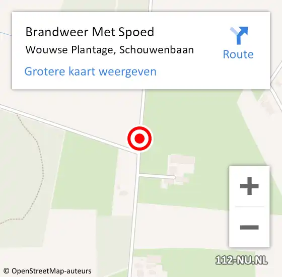 Locatie op kaart van de 112 melding: Brandweer Met Spoed Naar Wouwse Plantage, Schouwenbaan op 7 december 2019 13:16