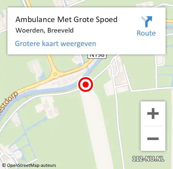 Locatie op kaart van de 112 melding: Ambulance Met Grote Spoed Naar Woerden, Breeveld op 7 december 2019 14:37