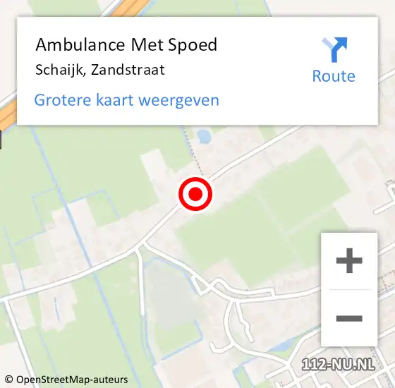 Locatie op kaart van de 112 melding: Ambulance Met Spoed Naar Schaijk, Zandstraat op 7 december 2019 14:52