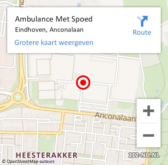 Locatie op kaart van de 112 melding: Ambulance Met Spoed Naar Eindhoven, Anconalaan op 7 december 2019 15:32