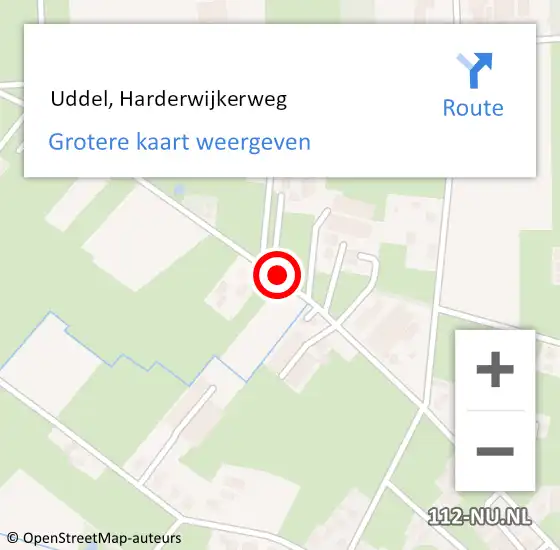 Locatie op kaart van de 112 melding:  Uddel, Harderwijkerweg op 7 december 2019 15:46