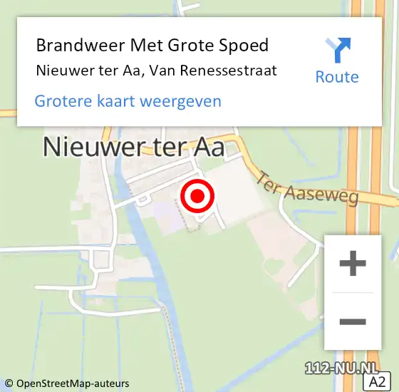 Locatie op kaart van de 112 melding: Brandweer Met Grote Spoed Naar Nieuwer ter Aa, Van Renessestraat op 7 december 2019 16:00