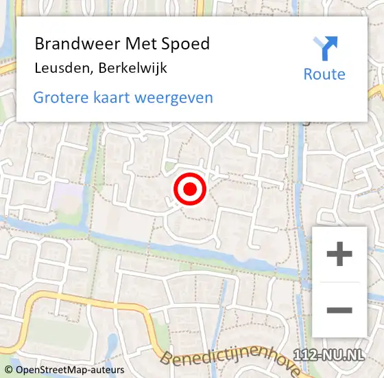 Locatie op kaart van de 112 melding: Brandweer Met Spoed Naar Leusden, Berkelwijk op 7 december 2019 16:12