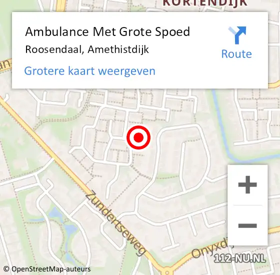 Locatie op kaart van de 112 melding: Ambulance Met Grote Spoed Naar Roosendaal, Amethistdijk op 7 december 2019 17:47
