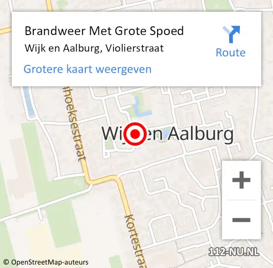 Locatie op kaart van de 112 melding: Brandweer Met Grote Spoed Naar Wijk en Aalburg, Violierstraat op 7 december 2019 21:51