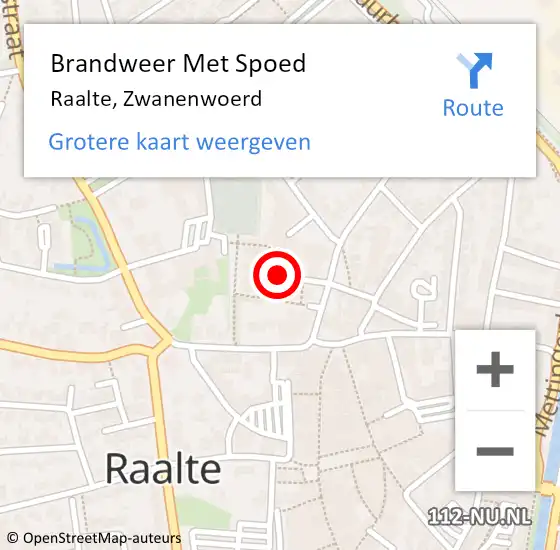 Locatie op kaart van de 112 melding: Brandweer Met Spoed Naar Raalte, Zwanenwoerd op 7 december 2019 23:46