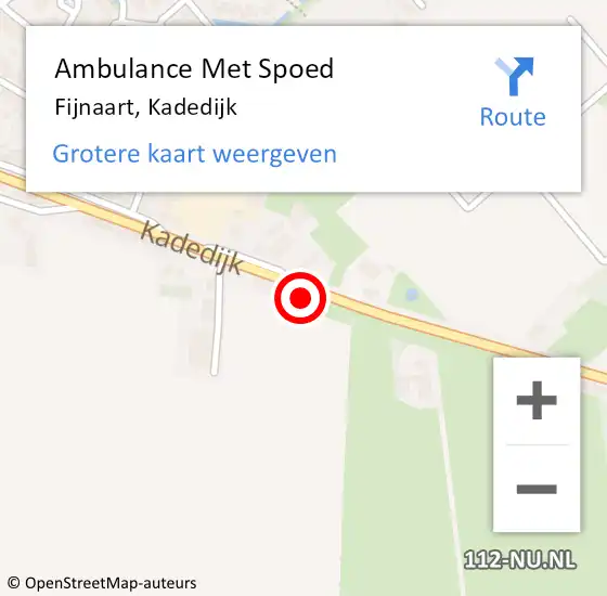 Locatie op kaart van de 112 melding: Ambulance Met Spoed Naar Fijnaart, Kadedijk op 8 december 2019 04:00