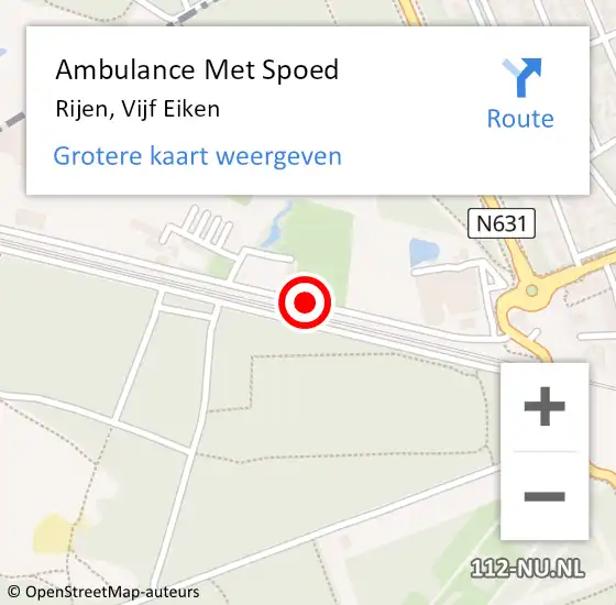 Locatie op kaart van de 112 melding: Ambulance Met Spoed Naar Rijen, Vijf Eiken op 8 december 2019 05:25