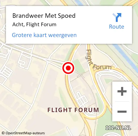 Locatie op kaart van de 112 melding: Brandweer Met Spoed Naar Acht, Flight Forum op 8 december 2019 06:38