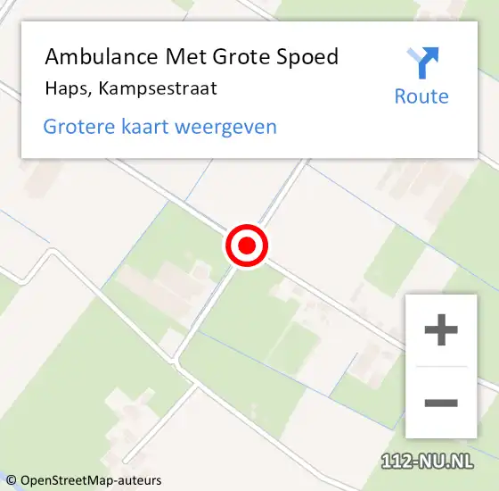 Locatie op kaart van de 112 melding: Ambulance Met Grote Spoed Naar Haps, Kampsestraat op 8 december 2019 09:34