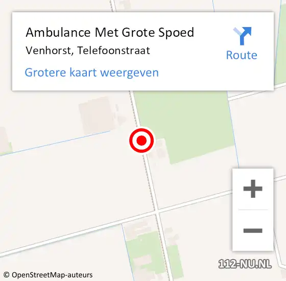 Locatie op kaart van de 112 melding: Ambulance Met Grote Spoed Naar Venhorst, Telefoonstraat op 8 december 2019 09:35