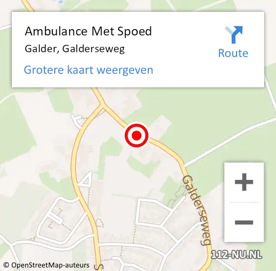 Locatie op kaart van de 112 melding: Ambulance Met Spoed Naar Galder, Galderseweg op 8 december 2019 10:04