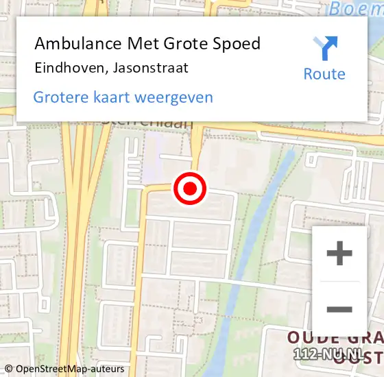 Locatie op kaart van de 112 melding: Ambulance Met Grote Spoed Naar Eindhoven, Jasonstraat op 8 december 2019 10:13