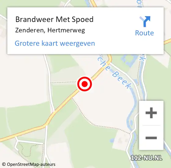 Locatie op kaart van de 112 melding: Brandweer Met Spoed Naar Zenderen, Hertmerweg op 8 december 2019 12:38