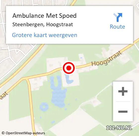 Locatie op kaart van de 112 melding: Ambulance Met Spoed Naar Steenbergen, Hoogstraat op 8 december 2019 14:10