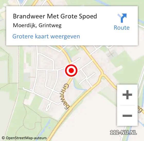 Locatie op kaart van de 112 melding: Brandweer Met Grote Spoed Naar Moerdijk, Grintweg op 8 december 2019 14:49