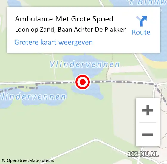 Locatie op kaart van de 112 melding: Ambulance Met Grote Spoed Naar Loon op Zand, Baan Achter De Plakken op 8 december 2019 15:11