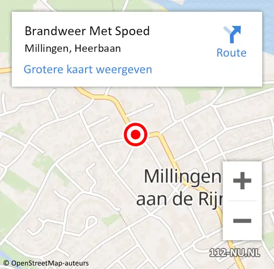 Locatie op kaart van de 112 melding: Brandweer Met Spoed Naar Millingen aan de Rijn, Heerbaan op 8 december 2019 15:41