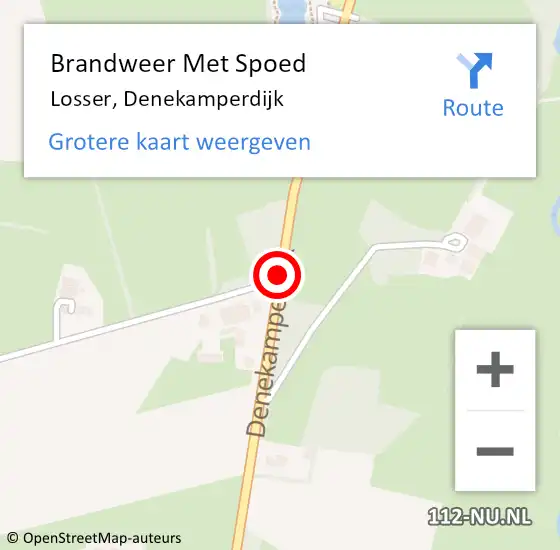 Locatie op kaart van de 112 melding: Brandweer Met Spoed Naar Losser, Denekamperdijk op 8 december 2019 16:43