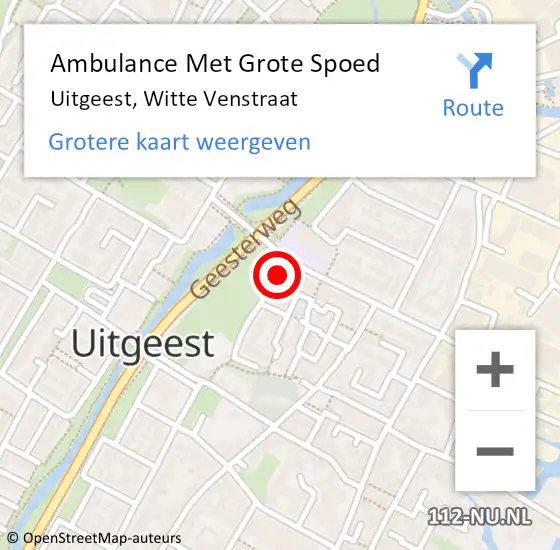 Locatie op kaart van de 112 melding: Ambulance Met Grote Spoed Naar Uitgeest, Rozeknop op 8 december 2019 17:13