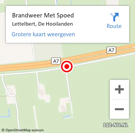 Locatie op kaart van de 112 melding: Brandweer Met Spoed Naar Lettelbert, De Hooilanden op 22 april 2014 10:38