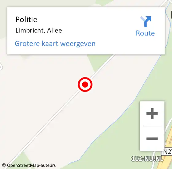 Locatie op kaart van de 112 melding: Politie Limbricht, Allee op 8 december 2019 19:36