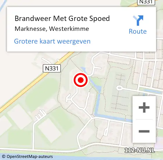 Locatie op kaart van de 112 melding: Brandweer Met Grote Spoed Naar Marknesse, Westerkimme op 8 december 2019 20:52