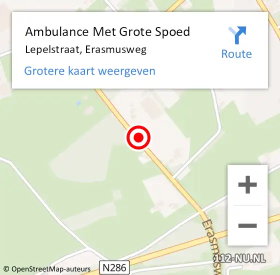 Locatie op kaart van de 112 melding: Ambulance Met Grote Spoed Naar Lepelstraat, Erasmusweg op 8 december 2019 22:13