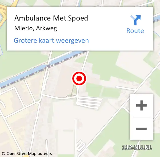 Locatie op kaart van de 112 melding: Ambulance Met Spoed Naar Mierlo, Arkweg op 8 december 2019 23:12