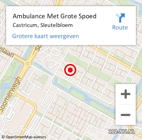 Locatie op kaart van de 112 melding: Ambulance Met Grote Spoed Naar Castricum, Sleutelbloem op 8 december 2019 23:33