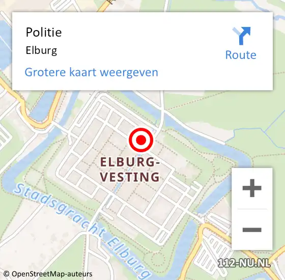 Locatie op kaart van de 112 melding: Politie Elburg op 9 december 2019 01:10