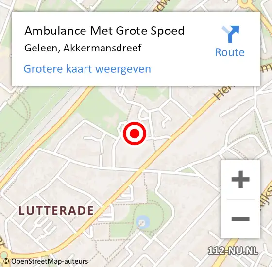 Locatie op kaart van de 112 melding: Ambulance Met Grote Spoed Naar Geleen, Akkermansdreef op 22 april 2014 11:09